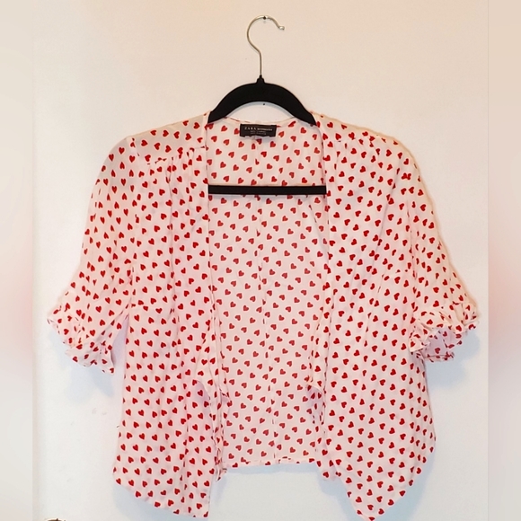 Heart print tie front blouse - Picture 2 of 4